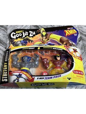 Heroes Of Goo Jit Zu X-Men 97 Stretchy Heroes Energized Beast Vs Wolverine